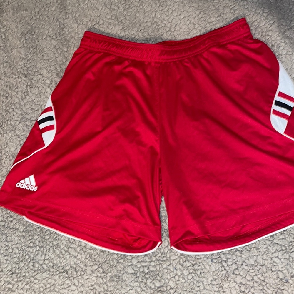 Adidas red athletic shorts NWOT